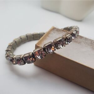 Chunky clear rhinestone stretch bracelet‎